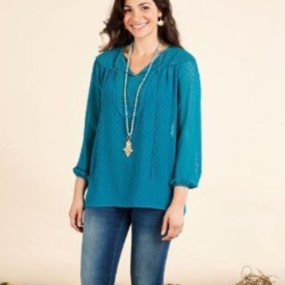 MATILDA JANE Once Upon A Time‎ Charisma Tunic in Teal | Size M | Sheer & Light